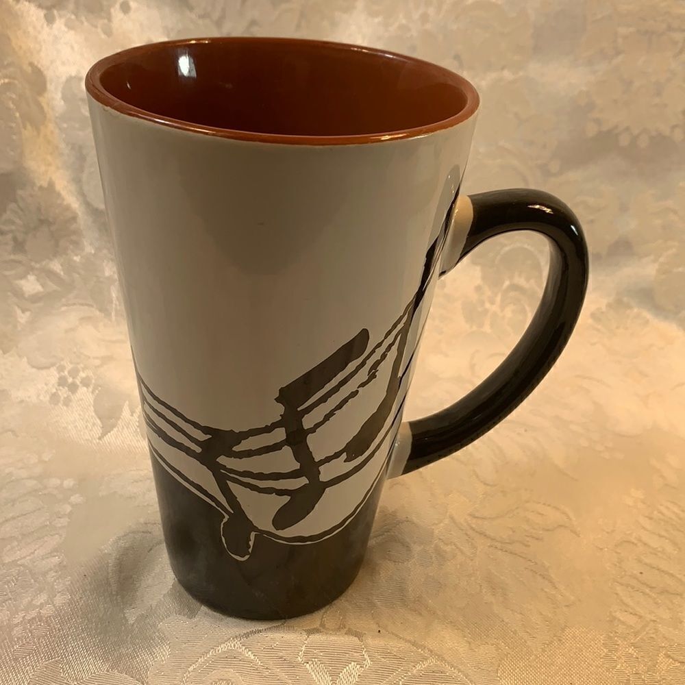 Music Note Mug 16 Ounces Aim Gifts 2007 Black White Brown Dishwasher Micro Used